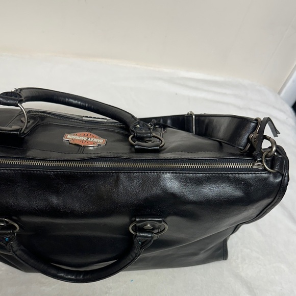 Harley-Davidson-Victoria Secret Black Leather Duffel/Tote Bag - Picture 8 of 15